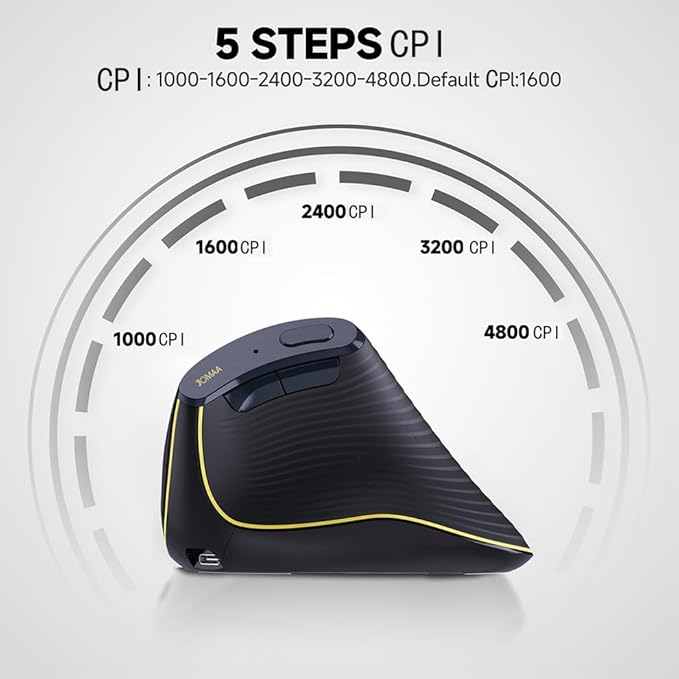 JOMAA Ergonomic Wireless Bluetooth Vertical Silent Mouse, Rechargeable with Backlight and Fast Scrolling, Suitable for Laptop,Desktop,PC,MacBook