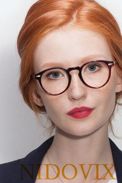 NIDOVIX Retro Round Blue Light Blocking Glasses for Men Women, Vintage Frame Non-prescription Computer Reading Eyeglasses
