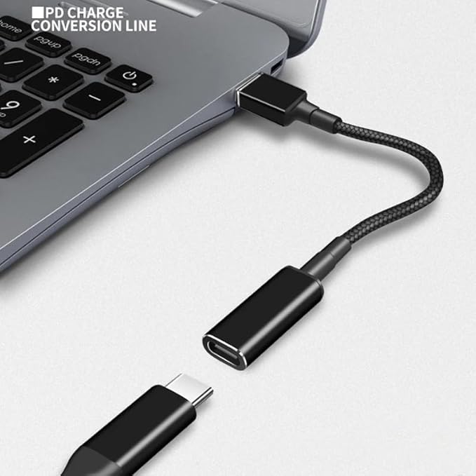 USB C to Slim Laptop Charging Cable Adapter Female Type C to DC Converter 0.8ft 100W PD Power Charger Supply Cord for Levono Toshiba Asus K55A K55N K501UX K53E G360 G450 G455 (5.5 x 2.5mm for Generic)