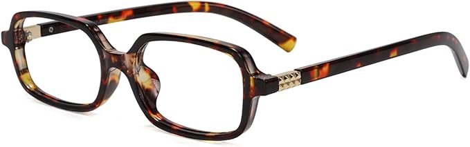 Slocyclub Square Blue Light Blocking Glasses for Women Men Vintage Rectangular Frame Eyeglasses Retro Small Square Glasses