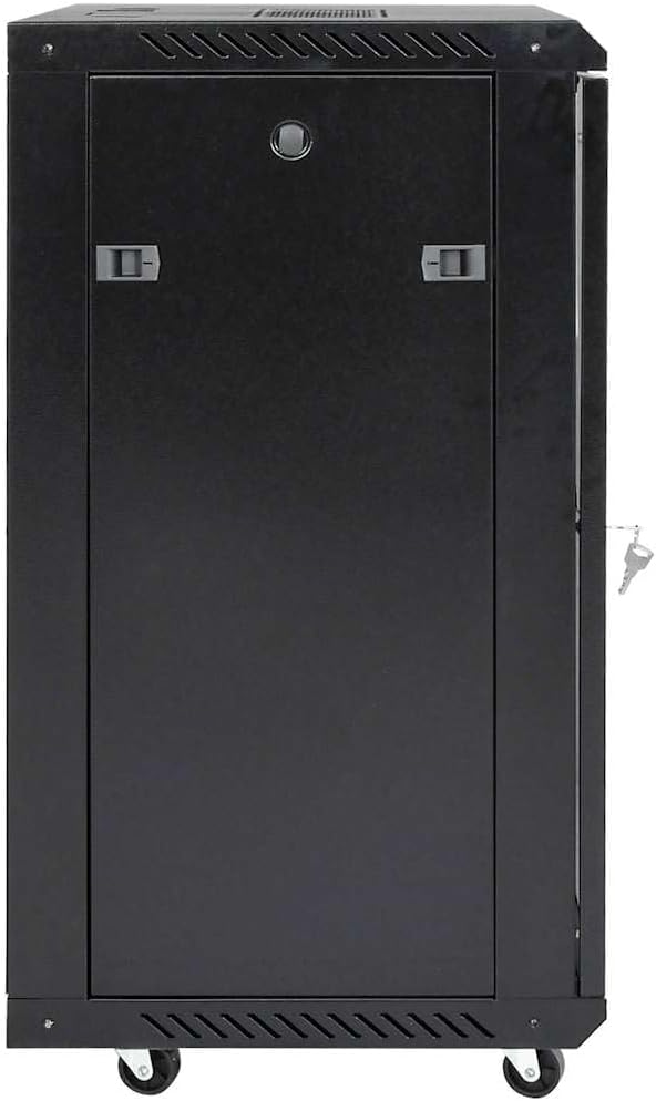 15U Network Cabinet 19 Inch Server Rack Enclosure, 23.6x17.7x33.9 Inch Data Storage Rack with Lockable Tempered Glass Door and Swivel Feet, Cold-Rolled Steel Server Cabinet
