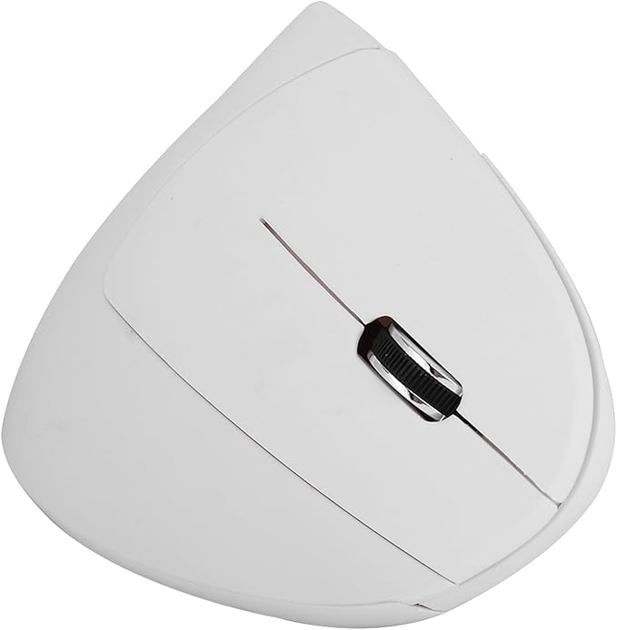 Goshyda 2.4GHz Ergonomic Vertical Computer Mouse, High Control, and Feeling, Long Time Use with 800 1200 1600 DPI, 10m Distance (White)