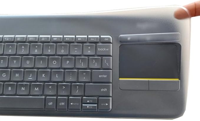 Silicone Keyboard Skin Cover Protector Compatible for Logitech K400 Plus Wireless Touch HTPC TV Keyboard (NOT Compatible for Logitech K400 with Built-in Touchpad or K400r) - Clear