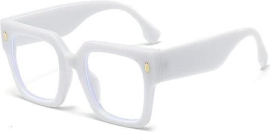 Fashion Oversized Blue Light Blocking Glasses for Women Men Trendy Big Square Frame Computer Eyeglasses