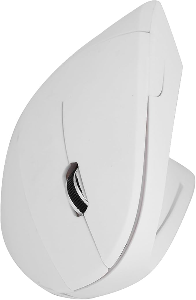 Goshyda 2.4GHz Ergonomic Vertical Computer Mouse, High Control, and Feeling, Long Time Use with 800 1200 1600 DPI, 10m Distance (White)