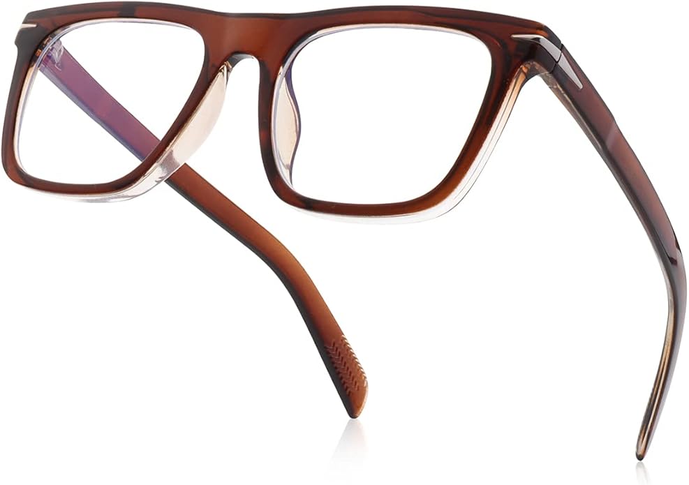 Gleyemor Blue Light Glasses for Men Women Trendy Square Frame Blue Light Blocking Lens Computer Glasses