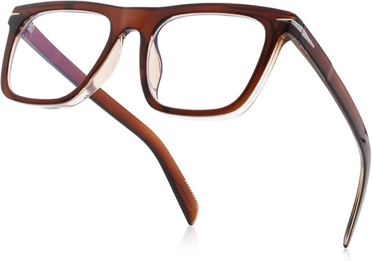 Gleyemor Blue Light Glasses for Men Women Trendy Square Frame Blue Light Blocking Lens Computer Glasses