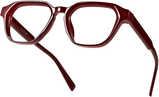 TIJN Blue Light Blocking Glasses, Anti Eyestrain UV Protection, TR90 Square Frame Glasses Chic Preppy Look for Women and Men