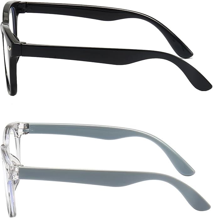 2 Pack kids Blue Light Blocking Glasses For Girls And Boys Computer Blue Light Blocking Glasses For Age 3-11 (Black + Light gray)
