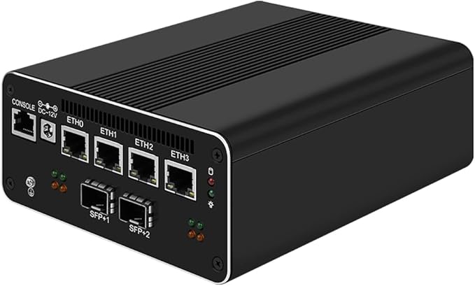 Micro Firewall Appliance 2x10GbE SFP+ Mini PC, Intel Raptor Lake U300E 64GB DDR5 2TB PCIE SSD 4xIntel I226-V 2.5GbE 2*Intel 10Gb Network Card Firewall Home Server/Router 1xConsole