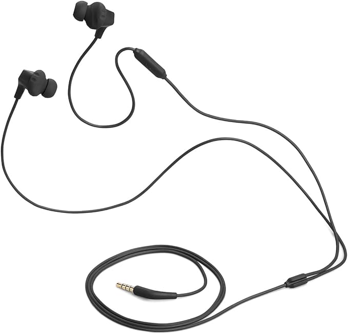 JBL Endurance Run 2 Wired - Waterproof Wired Sports in-Ear Headphones, JBL Pure Bass Sound, Hands-Free Calls, Never Hurt. Never Fall Out. (Black)