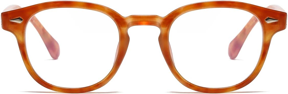 NIDOVIX Retro Round Blue Light Blocking Glasses for Men Women, Vintage Frame Non-prescription Computer Reading Eyeglasses