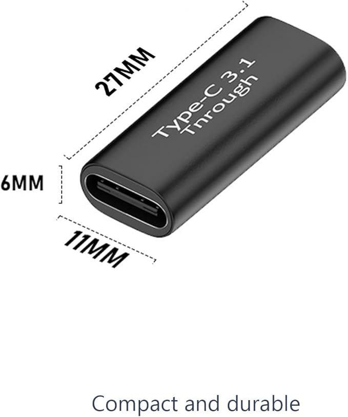 USB C Female to Female Adapter 2PCS, PD 100W and 10Gbps Double Female Connector with 4K/8K Video for Phone,iPad, Thunderbolt 4/3, MacBook Pro/Air, USB-C HUB & More Type C Devices