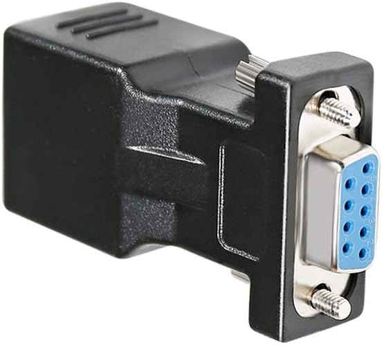 DTECH DB9 to RJ45 Serial Adapter RS232 Female to RJ-45 Female Ethernet Converter Compatible with Standard 9 Pin RS-232 Devices