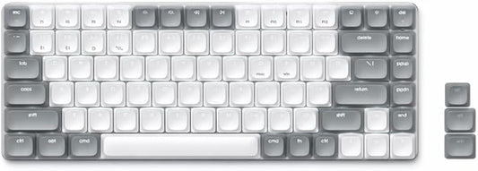 Satechi SM1 75% Mechanical Keyboard for Mac and Windows, LED Backlit Bluetooth Keyboard, 84 Keys Compact Wireless, Gaming, for Mac and Windows - Light Gray/White