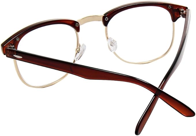 Shiratori New Vintage Fashion Half Frame Semi-Rimless Clear Lens Glasses