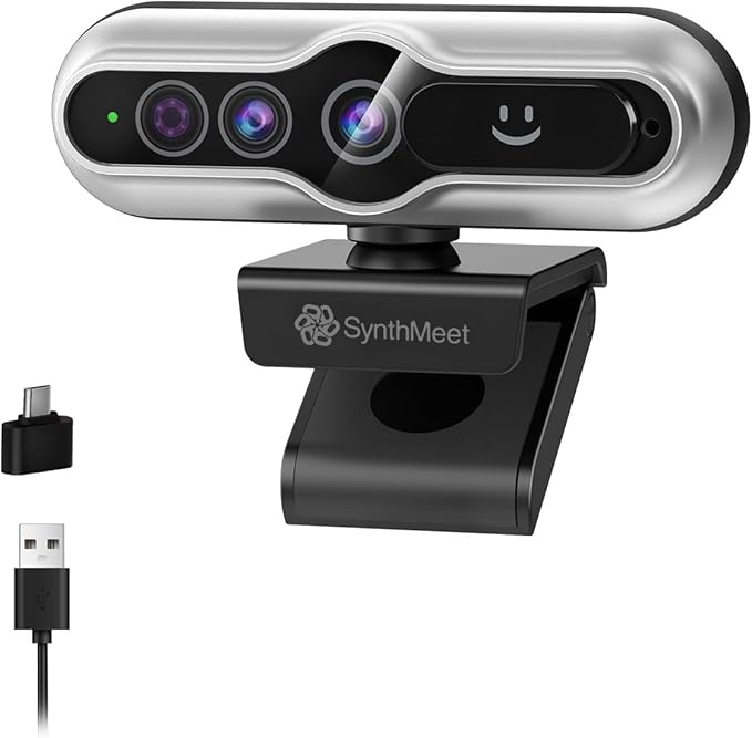 Windows Hello Webcam, 2K 30FPS, 5MP 84°FOV USB Webcam with Noise-reducing Mic, Facial Unlocked, Built-in Privacy Cover, Plug and Play, Wide Compatibility for Personal Meetings, Video Calls