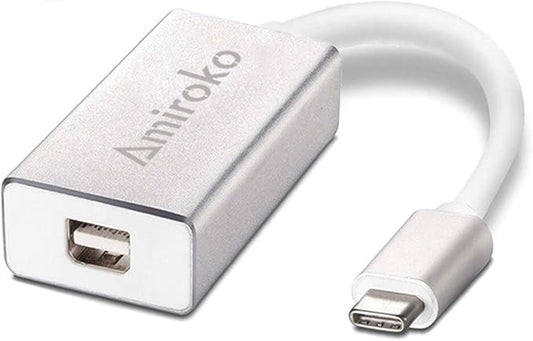 USB-C to Mini DisplayPort Adapter, USB 3.1 Type C to Mini DP Adapter Support 4K, 1080P Compatible with MacBook Pro, MacBook 12", Alienware, to LED Cinema Display/Dell Monitor etc, Silver