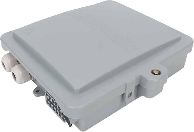 12 Core FTTH Fiber Optic Distribution Box, IP65 water Indoor Outdoor Fiber Optic Enclosure with SCorFCorPLC Adapter, Wall Mountable 25 x 22 x 6.5cm - Optimal for