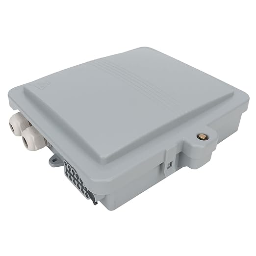 Pissente FTTH Fiber Optic Distribution Box, 12 Core Wall Mounted, IP65 Waterproof Enclosure for Cables, Pigtails, Patch Cords