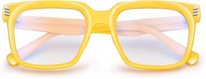 VISOONE Rectangle TR90 Blue Light Blocking Glasses Computer Eyewear with Preppy Look for Women and Men Cougar