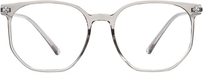 Cyxus Retro Blue Light Glasses Men - Square TR90 Metal Blowline Frame Stylish Trendy for Computer Daily Work 8252