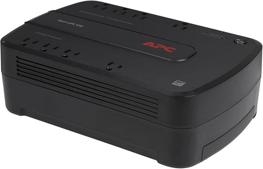 APC Back-UPS 550VA / 330W Battery Backup & Surge Protector, 8 Outlets, RJ45 Ethernet Protection, BE550G Uninterruptible Power Supply for Computers, Wireless Routers, and Home Office Electronics