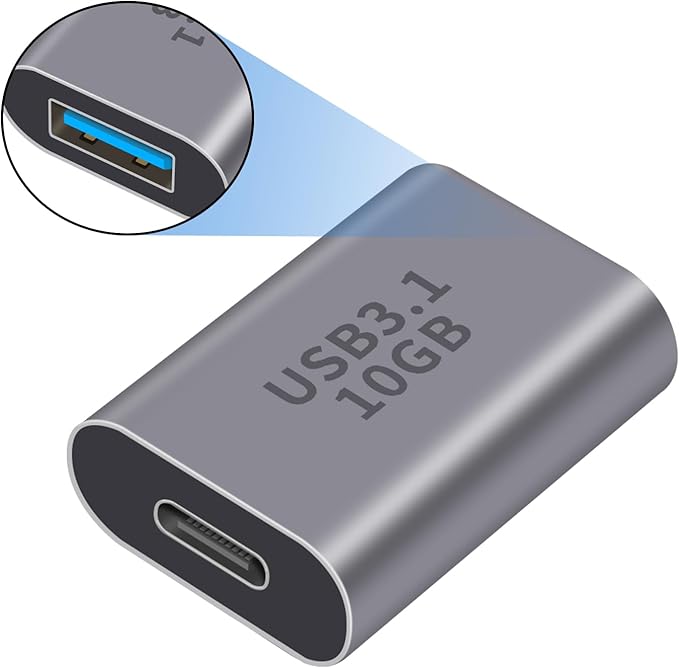 Duttek USB C Female to USB Female Adapter 3.1 Gen2, 10Gbps Bi-Directional Type C to Type A OTG Adapter Support Data Sync and Charging for Laptop, PC, iPhone, MacBook Pro, Laptop