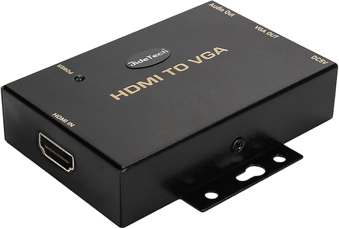 JideTech HDMI to VGA Converter with 3.5mm Audio Supports 1080P for PC Laptop Display Computer Mac Projector