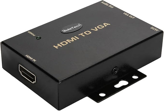JideTech HDMI to VGA Converter with 3.5mm Audio Supports 1080P for PC Laptop Display Computer Mac Projector