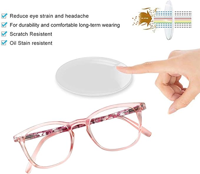 Henotin 3-Pack Blue Light Blocking Reading Glasses,Spring Hinge Computer Readers for Men Women,Anti UV Ray Filter Eyeglasses (Mixed Color-2, 4.00, Diopters)