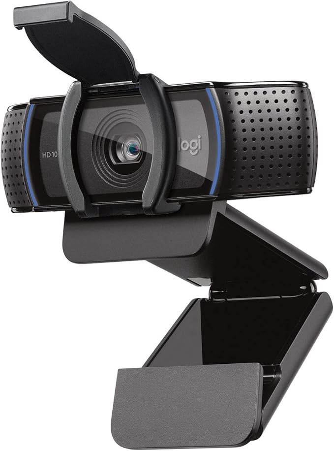 Logitech C920S HD Pro Webcam, Full HD 1080p/30fps Video Calling, Clear Stereo Audio, Light Correction, Privacy Shutter, Works with Skype, Zoom, FaceTime, Hangouts, PC/Mac/Laptop/Tablet/Xbox