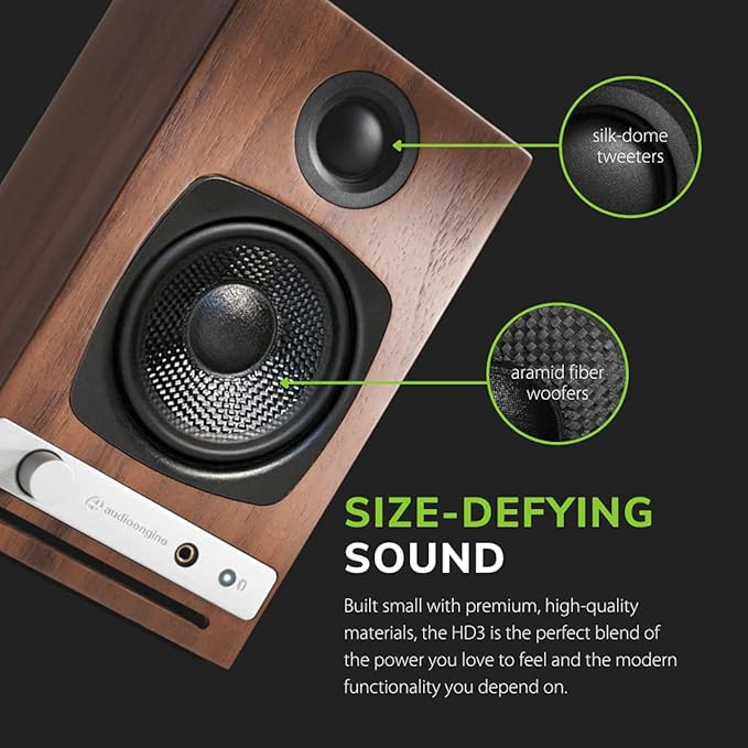 Audioengine A2-HD (HD3) Bluetooth PC and Computer Desktop Speakers with aptX HD - USB, RCA, Headphone