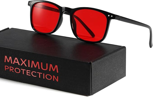 TIJN Sleep Glasses Blue Green Light Blocking Dual AR Coatings Amber Lens for Computer Gaming Screen Fatigue & UV Protection