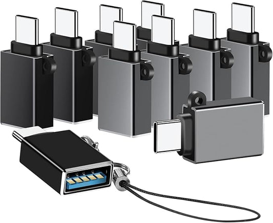 USBC to USB Adapter 10 Pack,USB C to USB3.1,Type C Male to USB Male OTG Adapter,USBC Adapters for iPhone 17 16 15,MacBook Pro Air,iPad,Samsung Galaxy and More Type C Devices