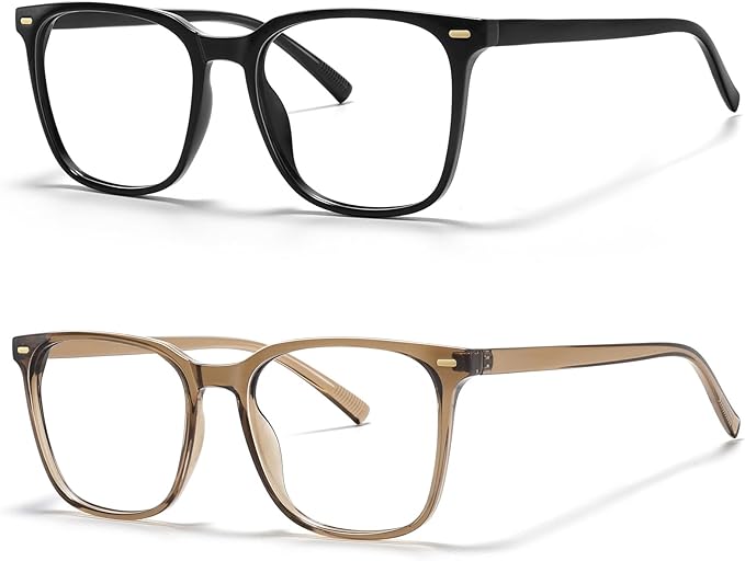 Oversized Square Blue Light Blocking Glasses for Women Men, Anti-Fatigue Computer Monitor Glasses Reduce Eye Strain