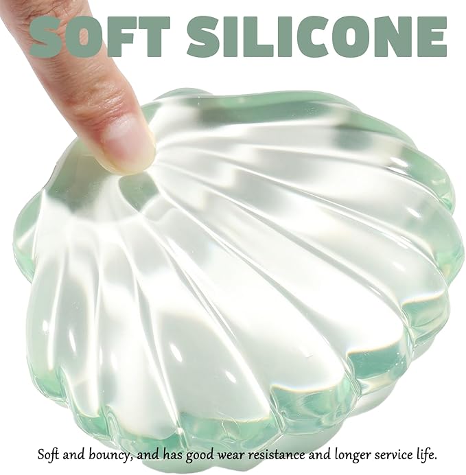 Gel Wrist Rest for Keyboard and Mouse Green Shell Keyboard Wrist Rest Set Ergonomic Cute Transparent Clear Cool Mouse Wrist Pad Silicone Non-Slip Support for Computer Gaming Home Office Ocean Beach