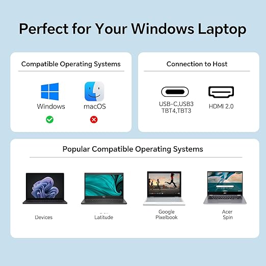 KVM Switch 3 Monitors for 1 Laptop and 1 Desktop 4K@60Hz, USB C HDMI Three Monitor KVM Switch,Docking Station KVM Switches with 4 USB 3.0 Port, 87W PD Charging