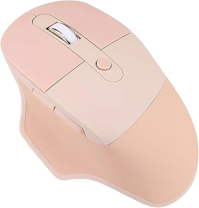 Lomiluskr Ergonomic 2.4G & Bluetooth Dual Mode Wireless Mouse with PU Cover, Soundless Keys, Candy Colors, Compatible with Notebook, PC, Tablet, Smartphone (Milk Tea)