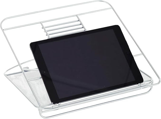 Safco Onyx Mesh Adjustable Ventilated Tabletop Laptop, Tablet Stand, Ergonomic Lift Stand' Silver