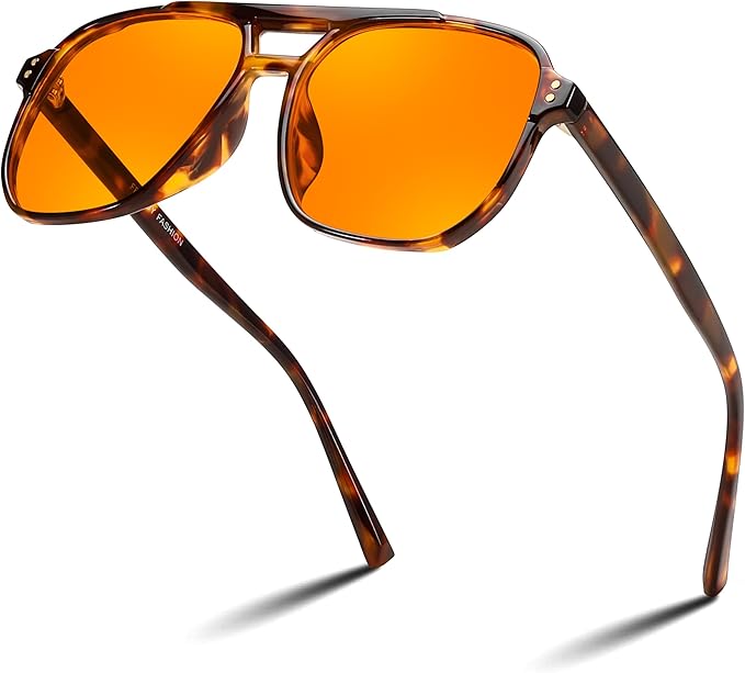 FEISEDY Amber Blue Light Glasses for Computer Gaming Orange/Yellow lens Anti Eyestrain Sleep Glasses G2835