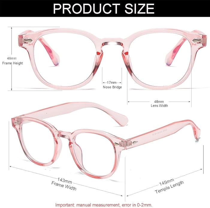 NIDOVIX Retro Round Blue Light Blocking Glasses for Men Women, Vintage Frame Non-prescription Computer Reading Eyeglasses