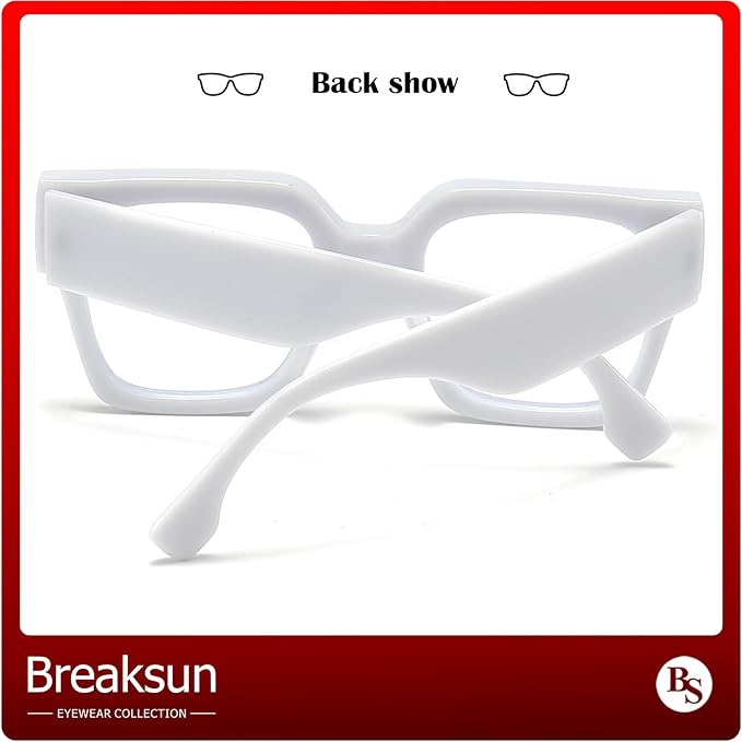 Fashion Oversized Blue Light Blocking Glasses for Women Men Trendy Big Square Frame Computer Eyeglasses
