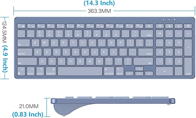 OMOTON Wired Keyboard Compatible with Mac, with Dual Interface (USB and Type-C), Numeric Keypad Compatible with MacBook Pro/Air, iMac, Mac mini/Pro Laptop, Blue