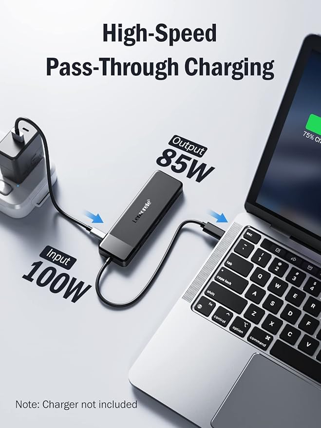 Lemorele USB C Docking Station Dual Monitor 10- in-1 Triple Display Laptop Hub Multiport Adapter w/2 HDMI 4K+VGA+3 USB3.0/2.0+TF/SD 2.0+Audio+100W PD, USB C Dongle for Mac/Dell/HP/Lenovo/Surface