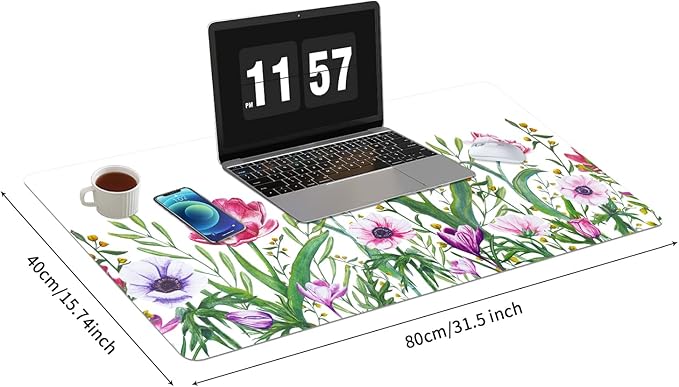 Bloss Desk Mat Tulip, Leather Desk Pad, Desk Matt for Desktop, Waterproof Desk Pad Mat, Computer Mat for Office/Home/Decor/Desk Protector(31.5 x 15.7 Inches)