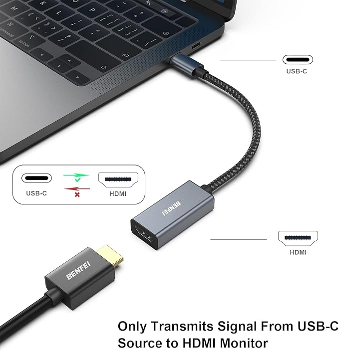 BENFEI 5 Pack USB C to HDMI Adapter 4K@60Hz, USB Type-C to HDMI Adapter [Thunderbolt 3/4/5 Compatible] with iPhone 15 Pro/Max, MacBook Pro/Air 2023, iPad Pro, iMac, S23, XPS 17, Surface Book