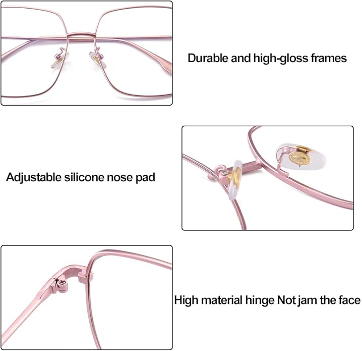 Dollger Blue Light Blocking Glasses women Anti Glare UV Filter Computer Gaming Glasses Retro matal square Eyeglasses Frame