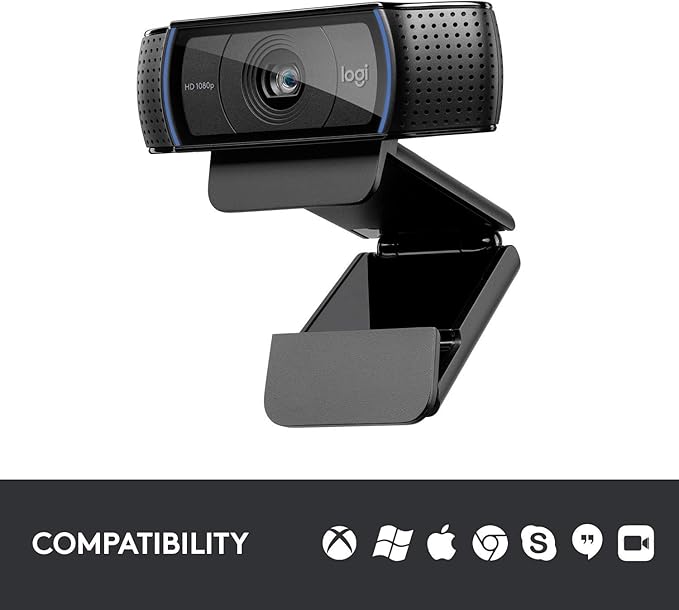 Logitech HD Pro Webcam C920, 1080p Widescreen Video Calling and Recording-(Renewed)