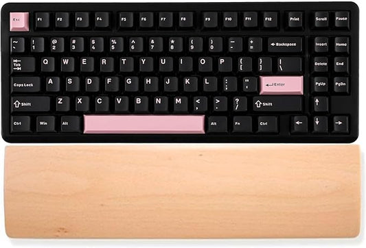 HomeDo Wooden Wrist Rest for Mechanical Keyboards, Support pad for Palm, Ergonomic Rest for Typing and Gaming,Palm Rest,Hand Rest (Beech,11.81”x3.15”(61 Key 60%))